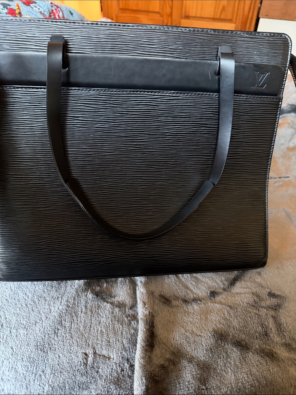 Louis Vuitton Black Epi Leather Structured Tote Briefcase
